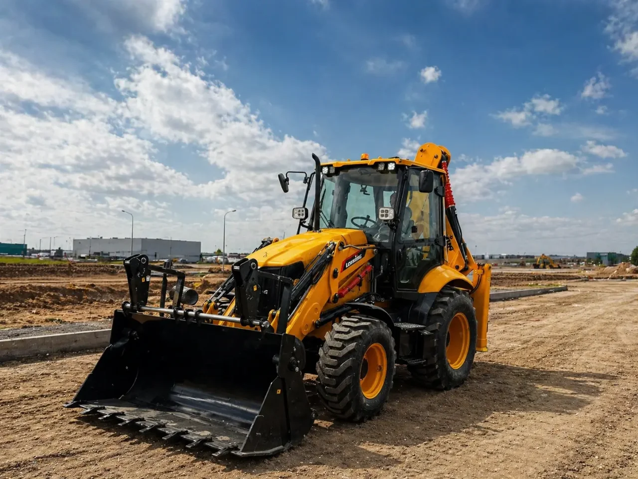 Lonking 83C backhoe loader - front view.