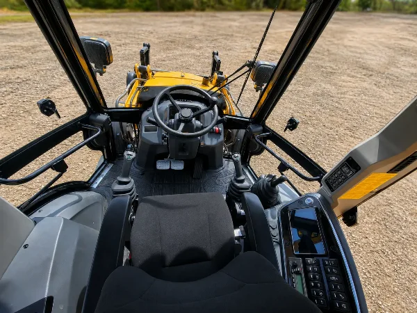 Lonking 83C backhoe loader - operator point-of-view.