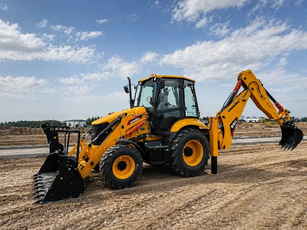 Lonking 83C backhoe loader - extended backhoe arm detail.