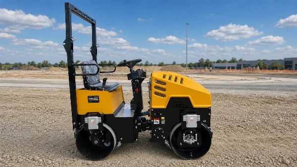 Side profile of the Bautrax DR10 for compacting prepared gravel or asphalt base layers.