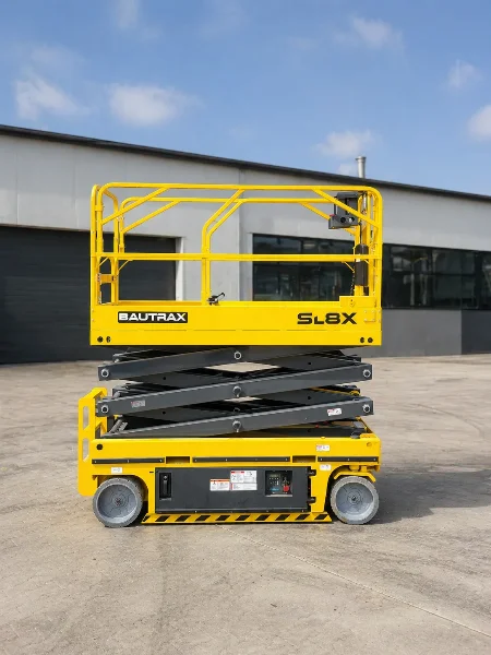 BAUTRAX SL8X scissor lift - side profile partly raised.