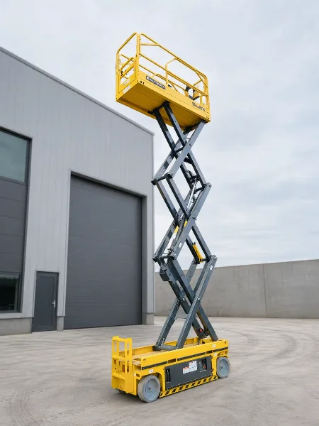 BAUTRAX SL8X scissor lift - raised working position.