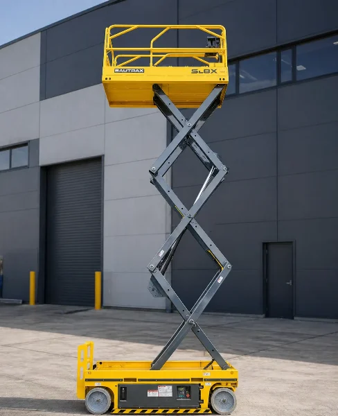 BAUTRAX SL8X scissor lift - raised working position.