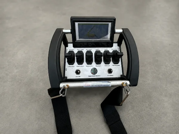 Remote control detail for precise operation of the Bautrax SPC30 spider crane.