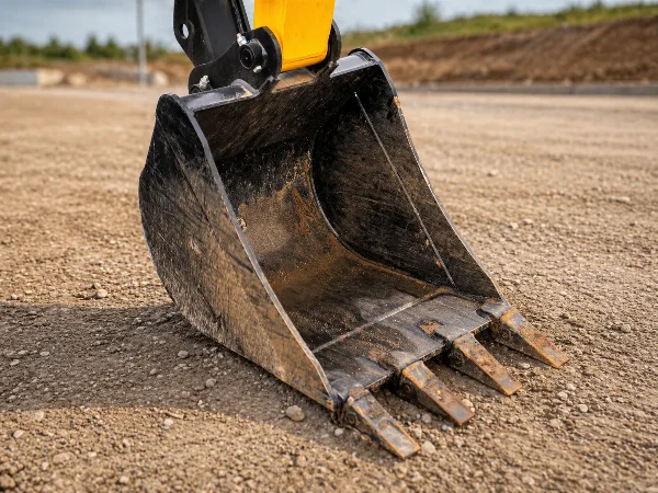 Lonking CDM6035 mini excavator - bucket detail.