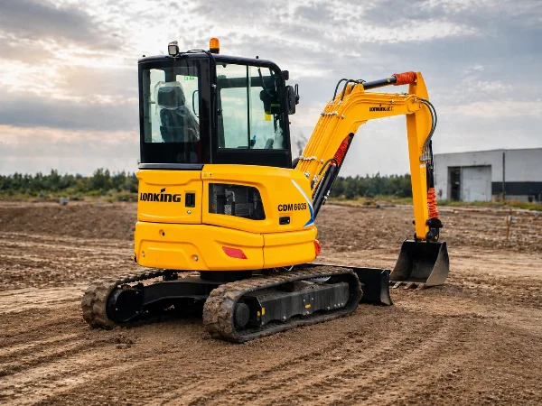 Lonking CDM6035 mini excavator - rear view.
