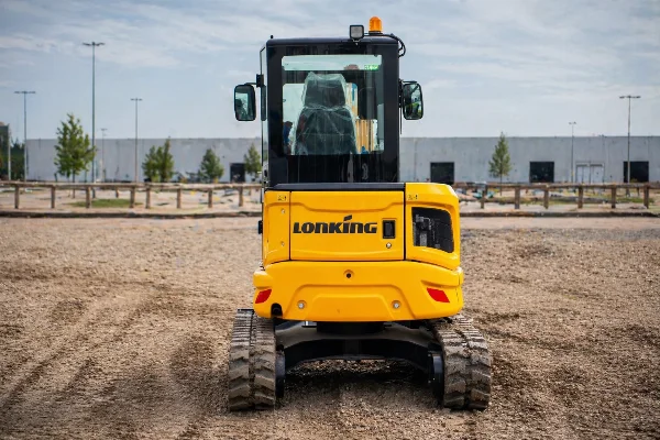 Lonking CDM6035 mini excavator - rear view.